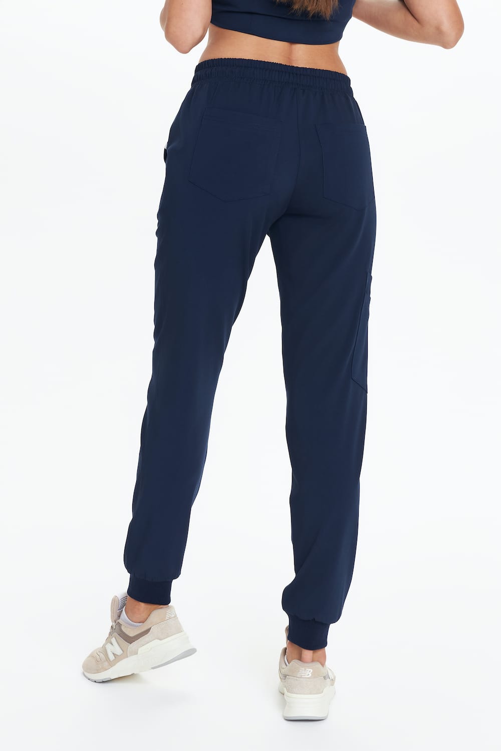 Spodnie medyczne damskie joggery scrubs Basic GRANAT