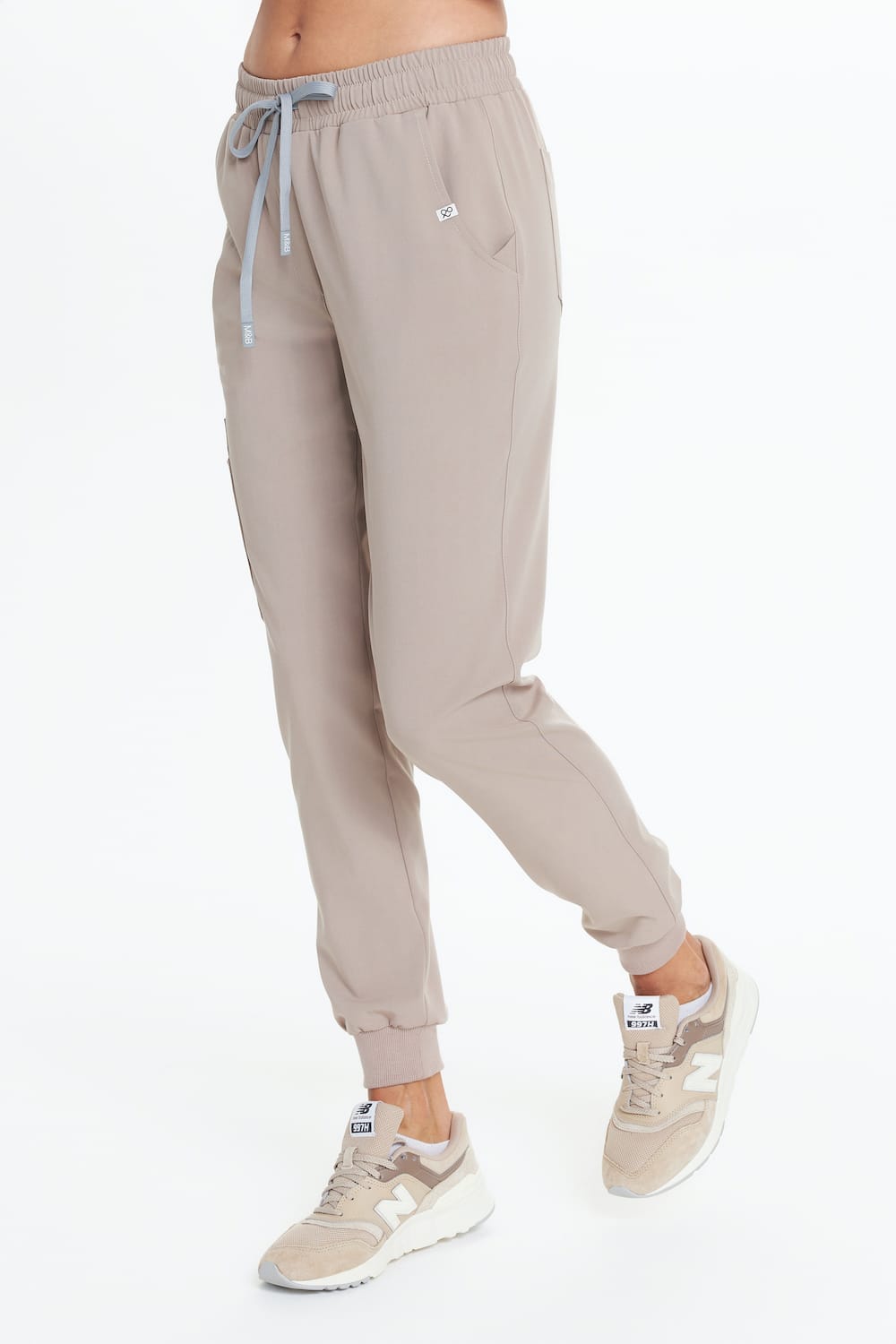 Spodnie medyczne damskie joggery scrubs Basic LATTE