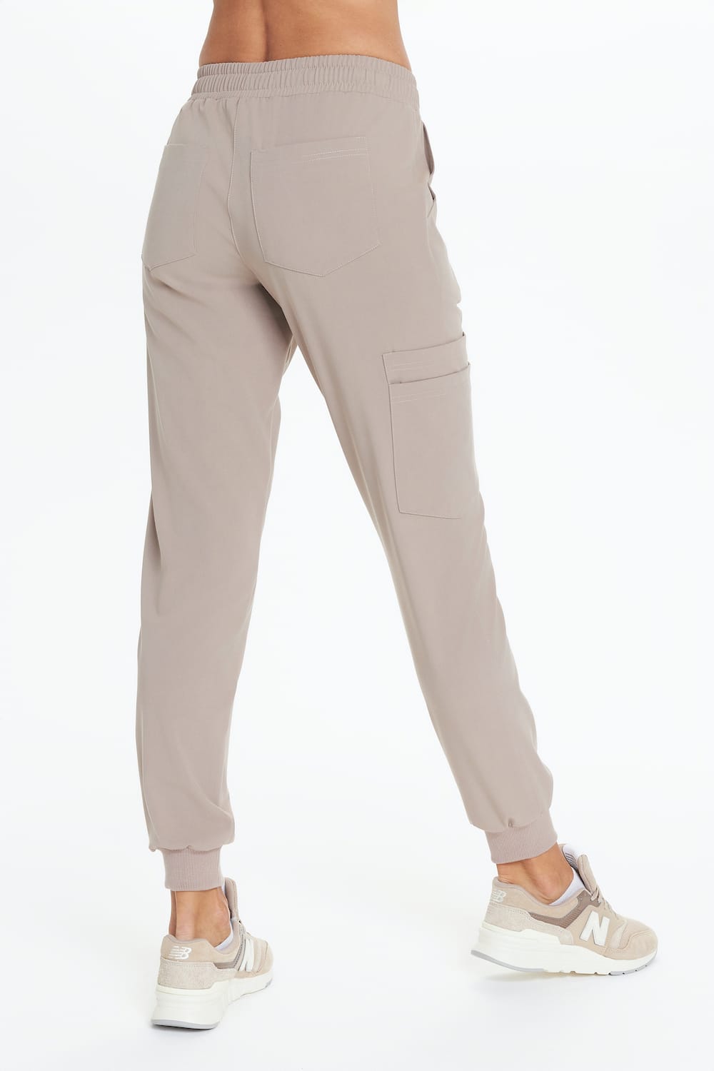 Spodnie medyczne damskie joggery scrubs Basic LATTE