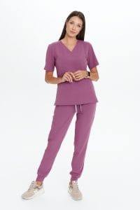 Spodnie medyczne damskie joggery SCRUBS Basic PURPLE