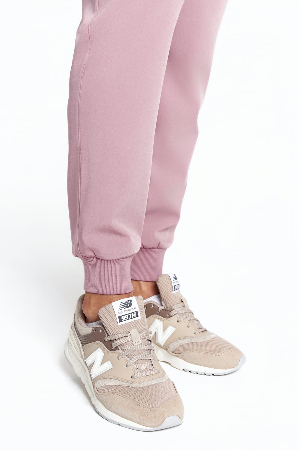 Spodnie medyczne damskie joggery scrubs Basic RÓŻ ANGIELSKI