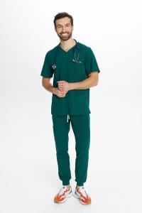 Pantaloni medici scrubs da uomo Basic BUTTER GREEN