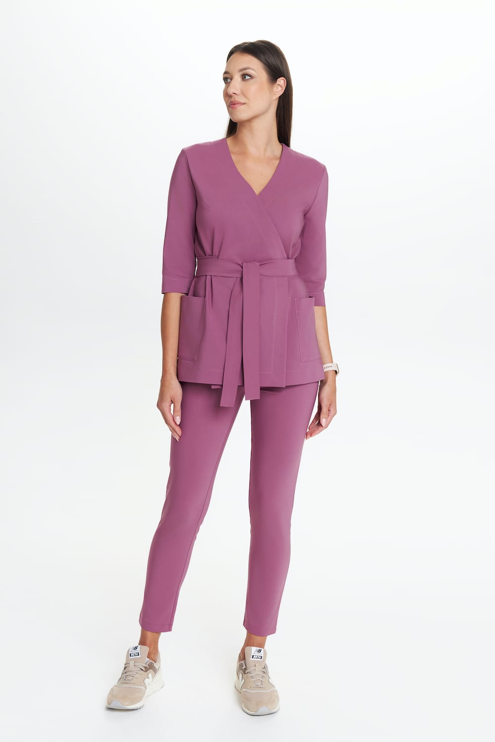 Tunika medyczna kopertowa damska Premium WRZOSOWA