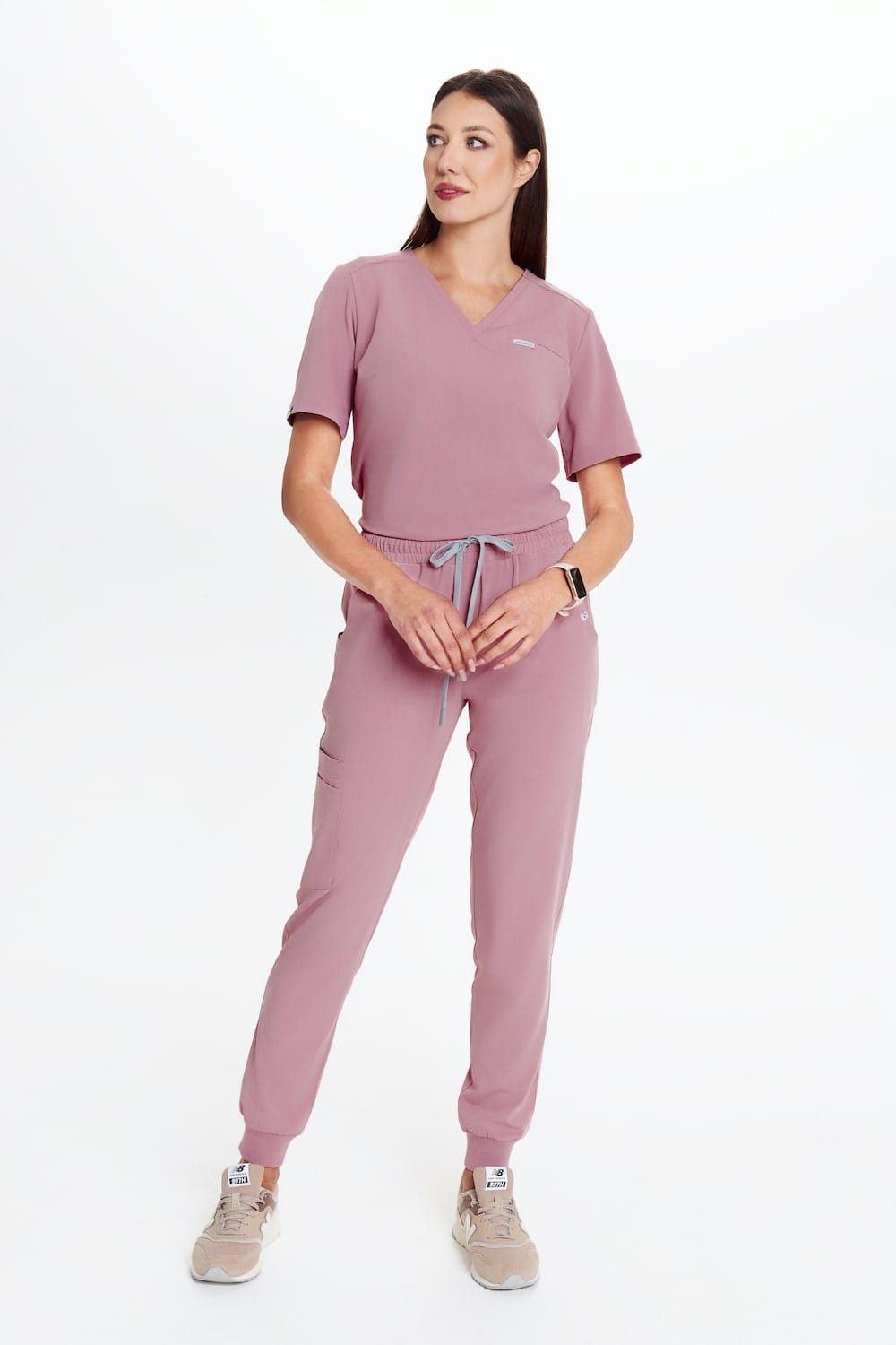 Bluzka medyczna damska scrubs Basic One Pocket RÓŻ ANGIELSKI