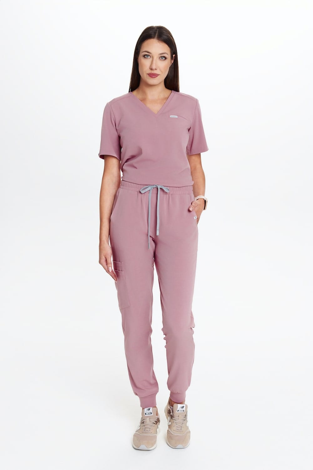 Bluzka medyczna damska scrubs Basic One Pocket RÓŻ ANGIELSKI