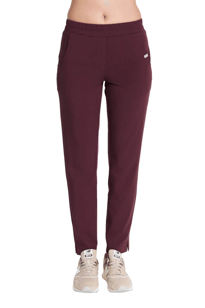 Spodnie medyczne damskie PROSTE scrubs Basic ŚLIWKA W CZEKOLADZIE