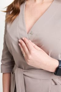 Tunika medyczna kopertowa damska Premium CIEMNY BEŻ