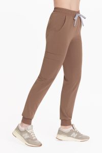 Spodnie medyczne damskie joggery SCRUBS Basic KAKAO