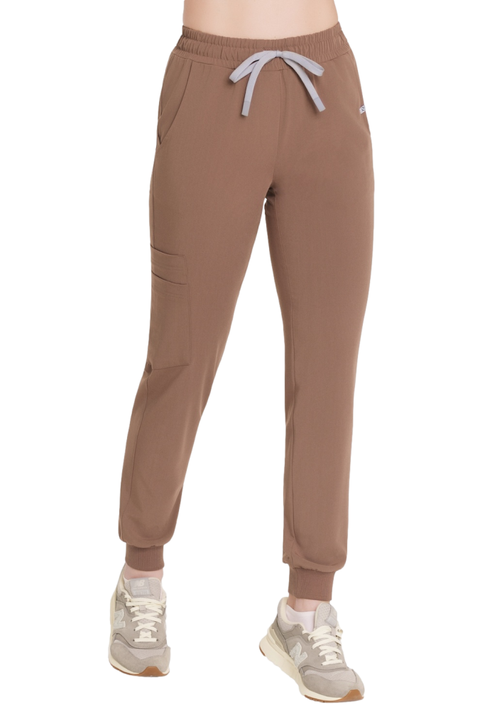 Spodnie medyczne damskie joggery SCRUBS Basic KAKAO