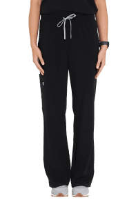 Spodnie medyczne damskie SZEROKIE scrubs Basic CZARNE