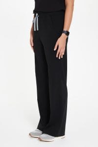 Spodnie medyczne damskie SZEROKIE scrubs Basic CZARNE