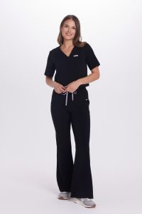 Bluzka medyczna damska scrubs Basic One Pocket CZARNA