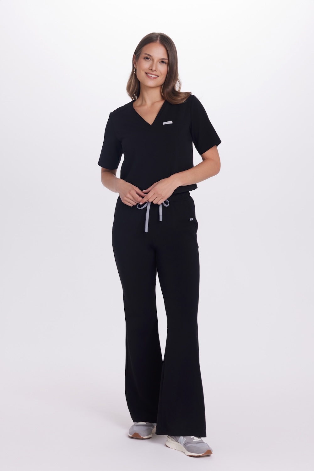 Bluzka medyczna damska scrubs Basic One Pocket CZARNA