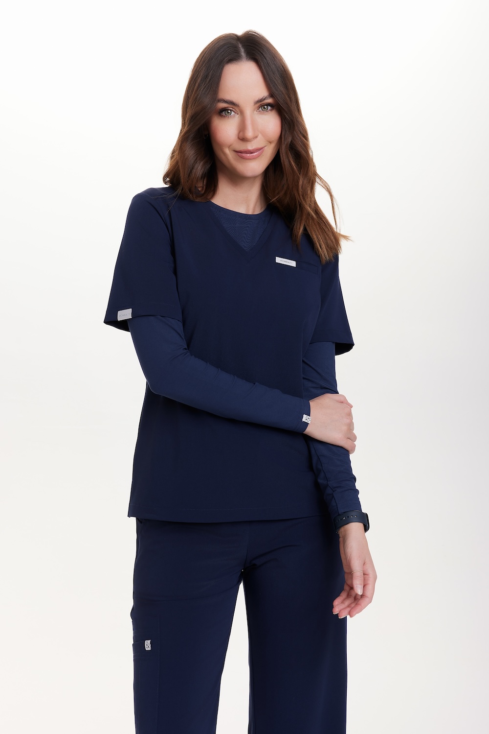 Bluzka medyczna damska scrubs Basic One Pocket GRANAT