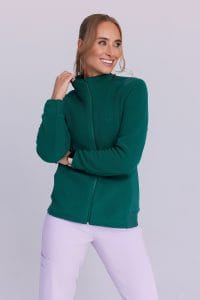 Polarowa bluza medyczna damska BUTELKOWA ZIELEŃ