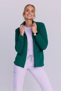 Polarowa bluza medyczna damska BUTELKOWA ZIELEŃ