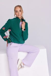 Polarowa bluza medyczna damska BUTELKOWA ZIELEŃ