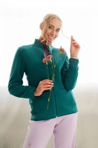 Polarowa bluza medyczna damska BUTELKOWA ZIELEŃ