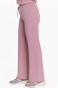 Spodnie medyczne damskie SZEROKIE scrubs Basic RÓŻ ANGIELSKI