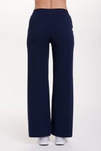 Spodnie medyczne damskie SZEROKIE scrubs Basic GRANAT