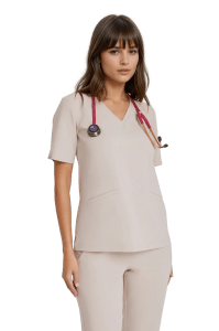 Women’s medical blouse scrubs basic COLD NUDE