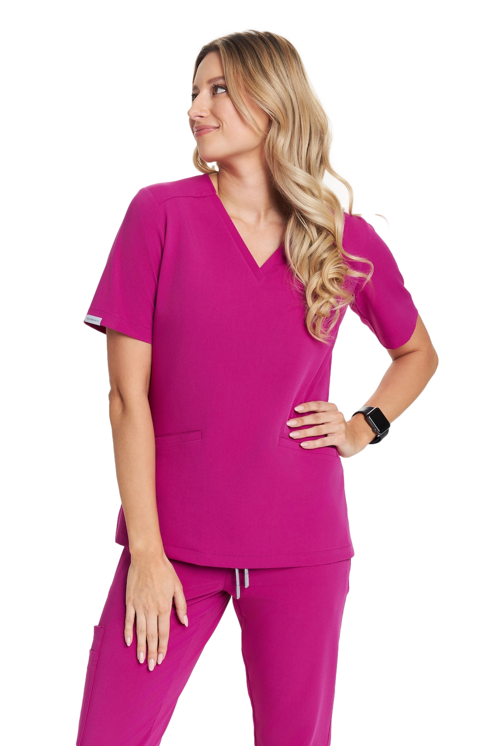 Women’s medical blouse scrubs Basic MAGENTA