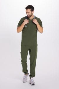 Spodnie medyczne męskie joggery scrubs Basic KHAKI