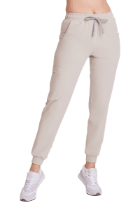 Spodnie medyczne damskie joggery scrubs Basic COLD NUDE