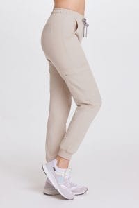 Spodnie medyczne damskie joggery scrubs Basic COLD NUDE