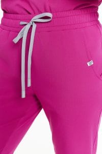 Spodnie medyczne damskie joggery scrubs Basic MAGENTA