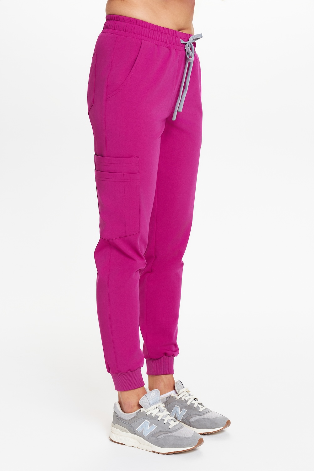 Spodnie medyczne damskie joggery scrubs Basic MAGENTA