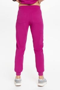 Spodnie medyczne damskie joggery scrubs Basic MAGENTA