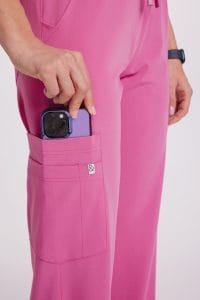 Spodnie medyczne damskie SZEROKIE SCRUBS Basic HI BARBIE