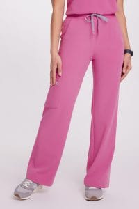 Spodnie medyczne damskie SZEROKIE SCRUBS Basic HI BARBIE