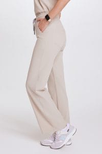 Spodnie medyczne damskie SZEROKIE SCRUBS Basic COLD NUDE