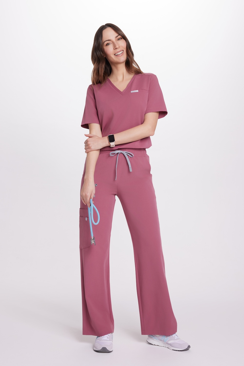 Dámske lekárske nohavice WIDE scrubs Basic DOLCE ROSA