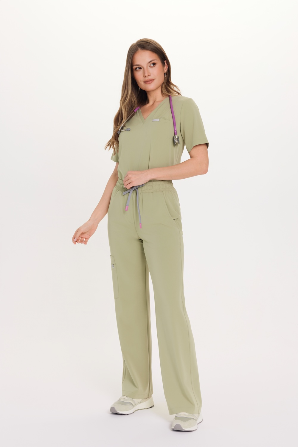 Dámska lekárska blúzka Scrubs Basic One Pocket GREEN TEA
