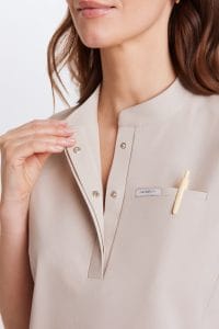 Bluzka medyczna damska scrubs Basic Flex COLD NUDE