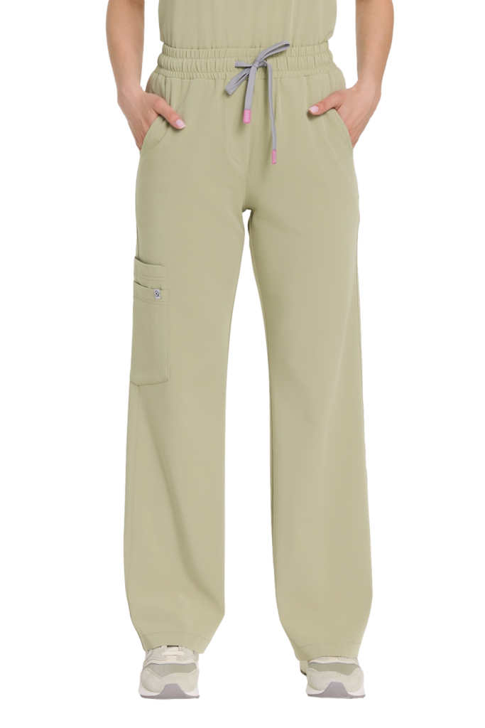 Spodnie medyczne damskie SZEROKIE SCRUBS GREEN TEA