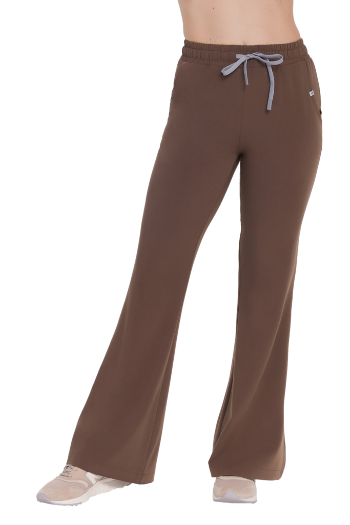 Spodnie medyczne damskie FLARE SCRUBS Basic CHOCOLATE