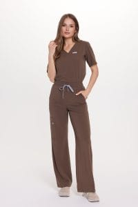 Dámské zdravotní kalhoty WIDE SCRUBS CHOCOLATE