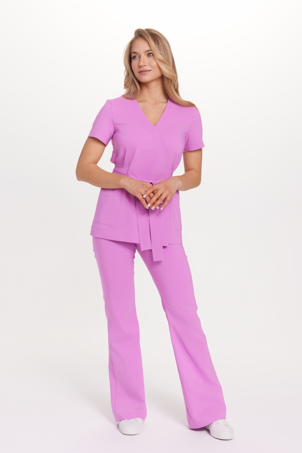 Tunika medyczna kopertowa damska z krótkim rękawem Premium Rosalia