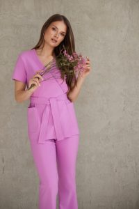 Dámska lekárska obálková tunika s krátkymi rukávmi Premium Rosalia