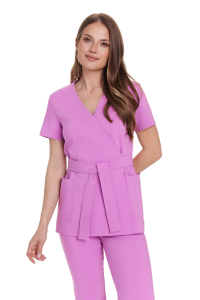 Dámska lekárska obálková tunika s krátkymi rukávmi Premium Rosalia