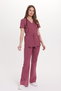 Prémiová dámska lekárska obálková tunika Malwa s krátkymi rukávmi