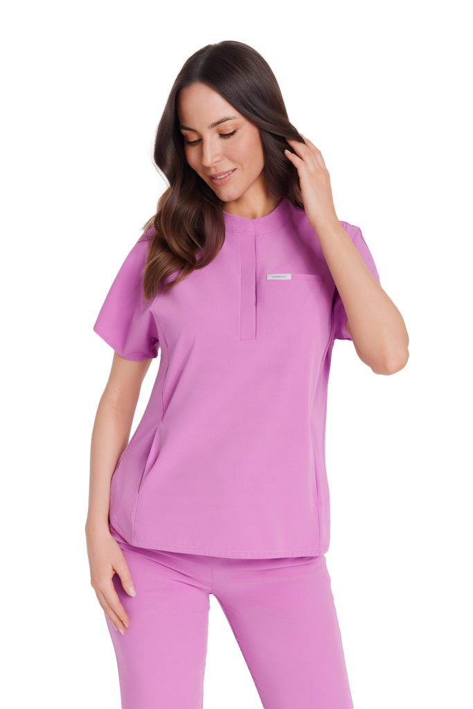 Bluzka medyczna damska scrubs Basic Flex PINK KISS