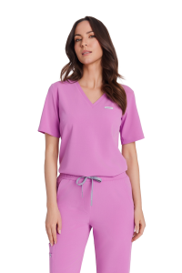 Bluzka medyczna damska scrubs Basic One Pocket PINK KISS
