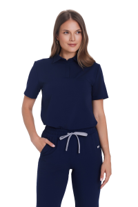 Bluzka medyczna damska scrubs Basic Polo GRANAT