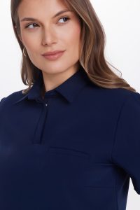 Bluzka medyczna damska scrubs Basic Polo GRANAT