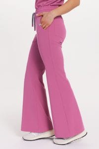Spodnie medyczne damskie FLARE SCRUBS Basic MALINA